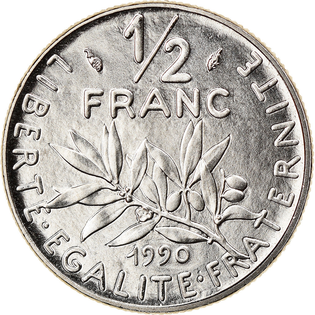 Coin, France, Semeuse, 1/2 Franc, 1990, FDC, MS(65-70), Nickel, KM:931.1