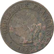 Monnaie, France, Cérès, Centime, 1872, Bordeaux, TB, Bronze, KM:826.2