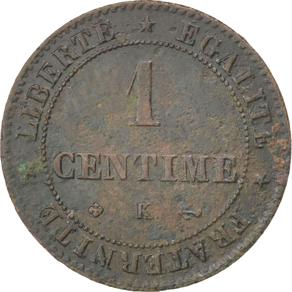 Monnaie, France, Cérès, Centime, 1872, Bordeaux, TB, Bronze, KM:826.2
