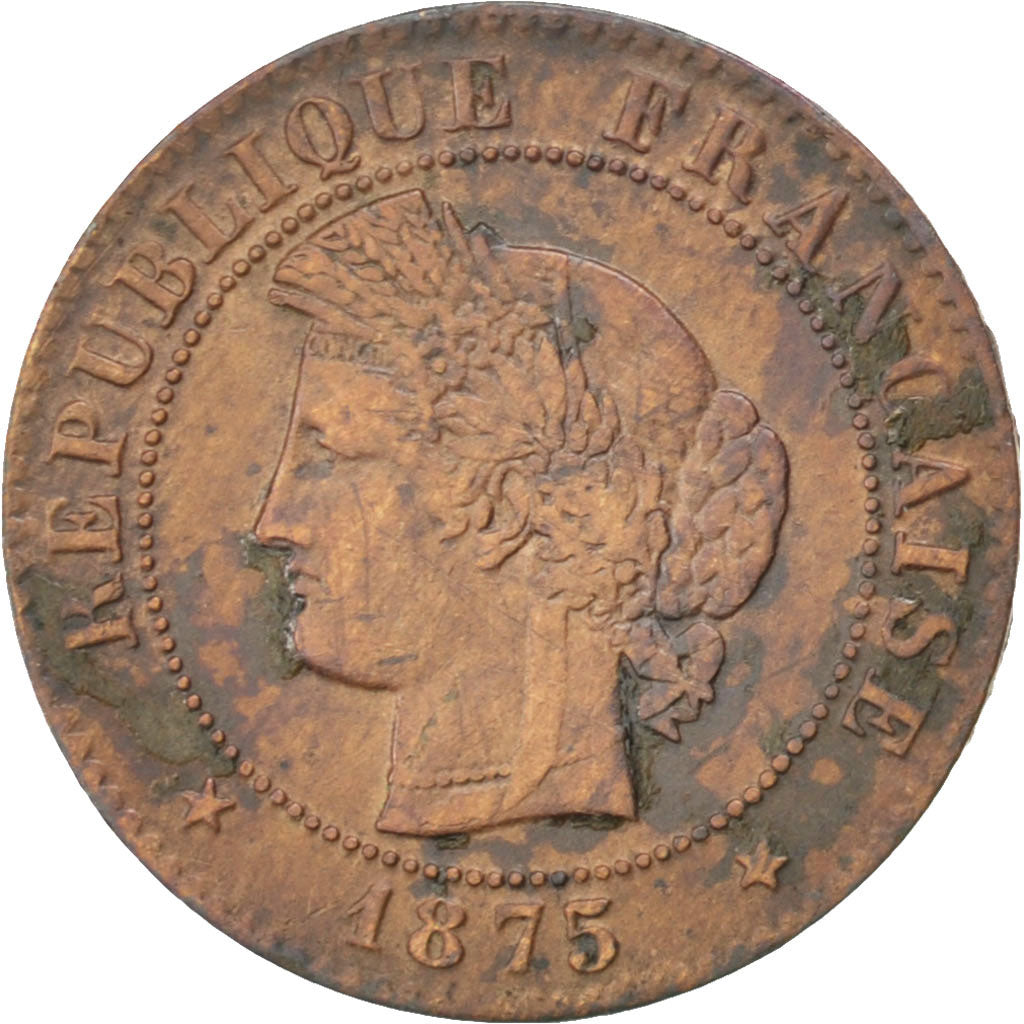 Coin, France, Cérès, Centime, 1875, Bordeaux, EF(40-45), Bronze, KM:826.2