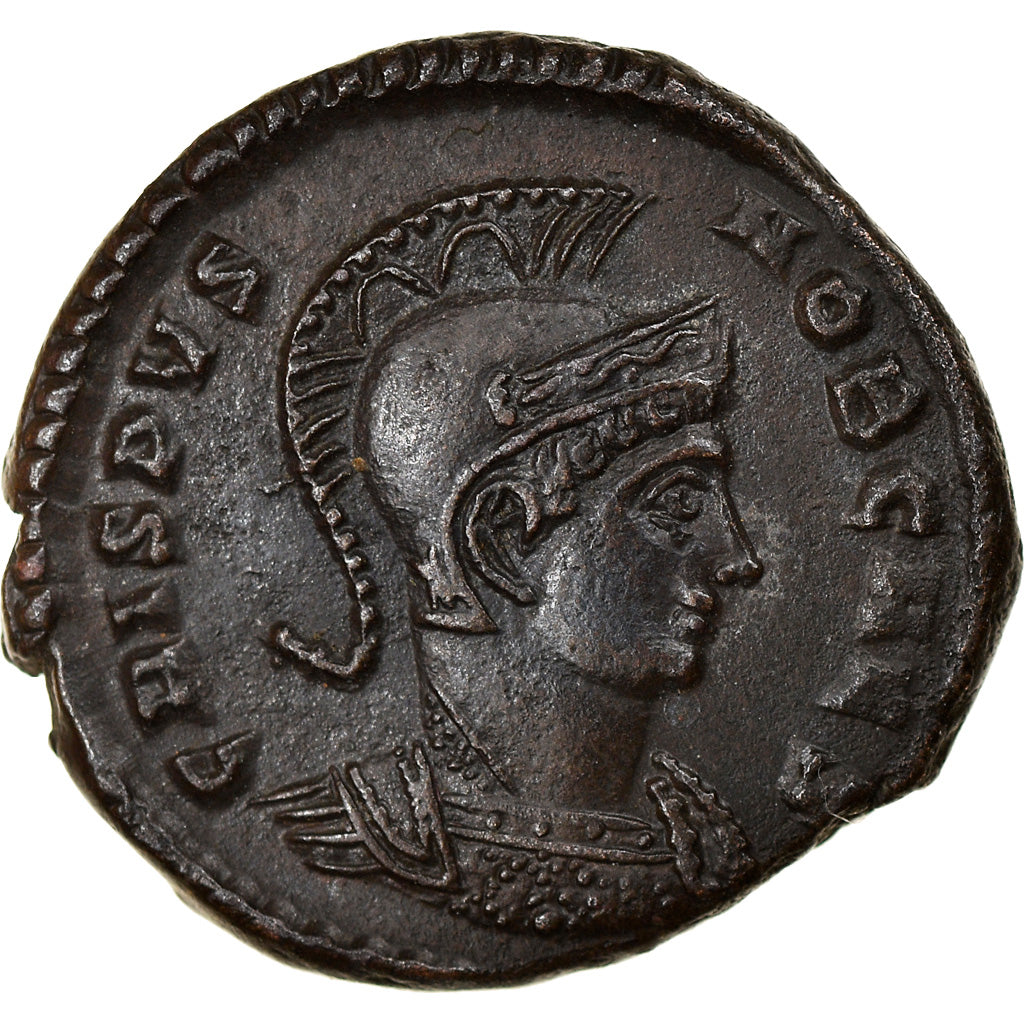 Coin, Crispus, Nummus, 320-321, Trier, AU(55-58), Copper, RIC:270