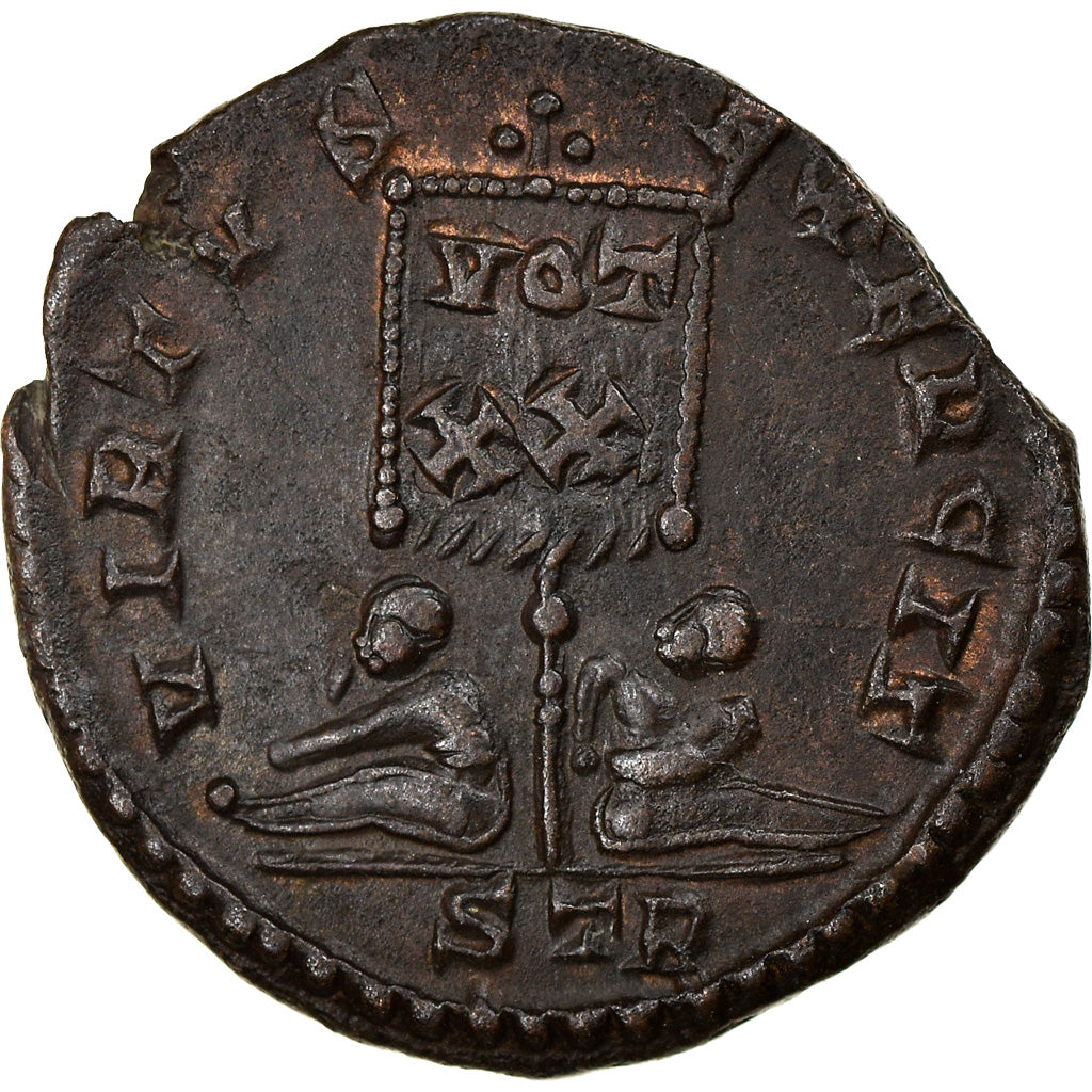 Coin, Crispus, Nummus, 320-321, Trier, AU(55-58), Copper, RIC:270