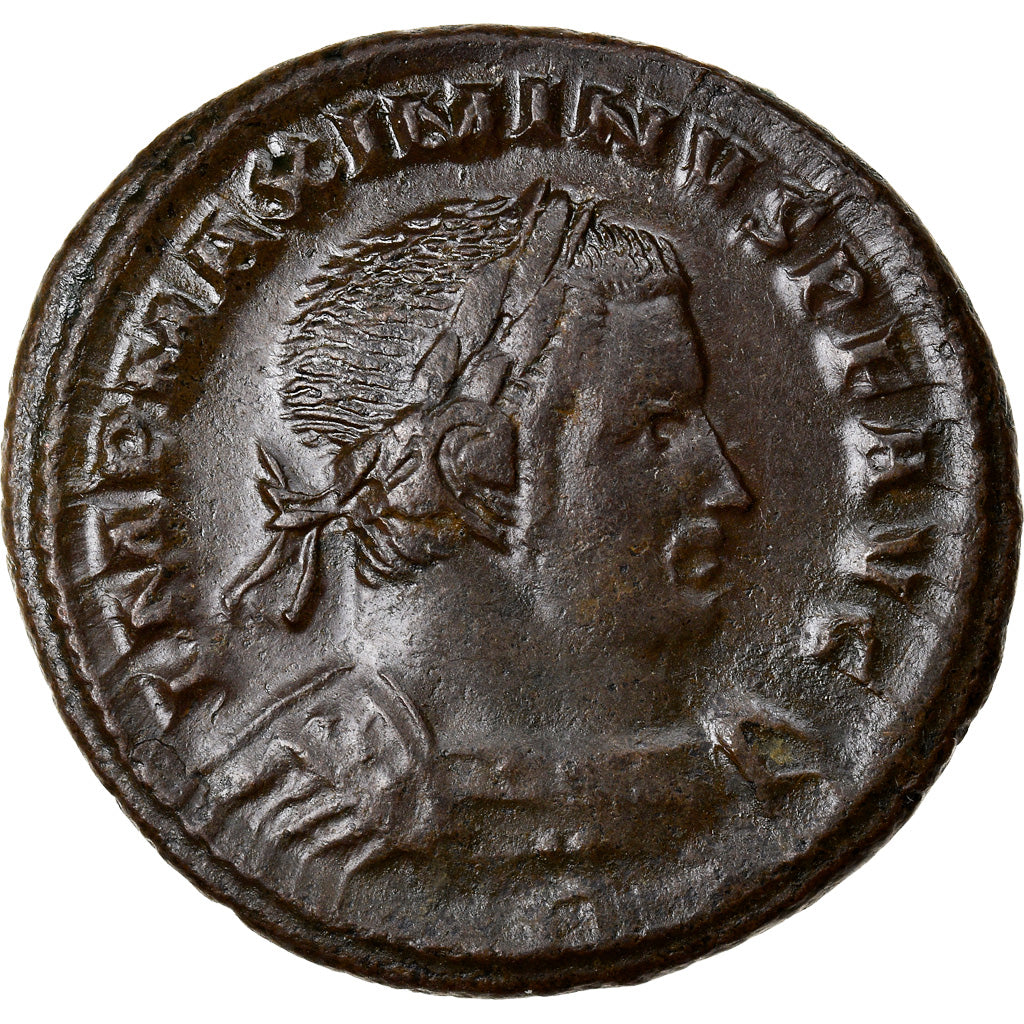 Coin, Maximinus II, Follis, 310-312, Trier, AU(50-53), Copper, RIC:845a