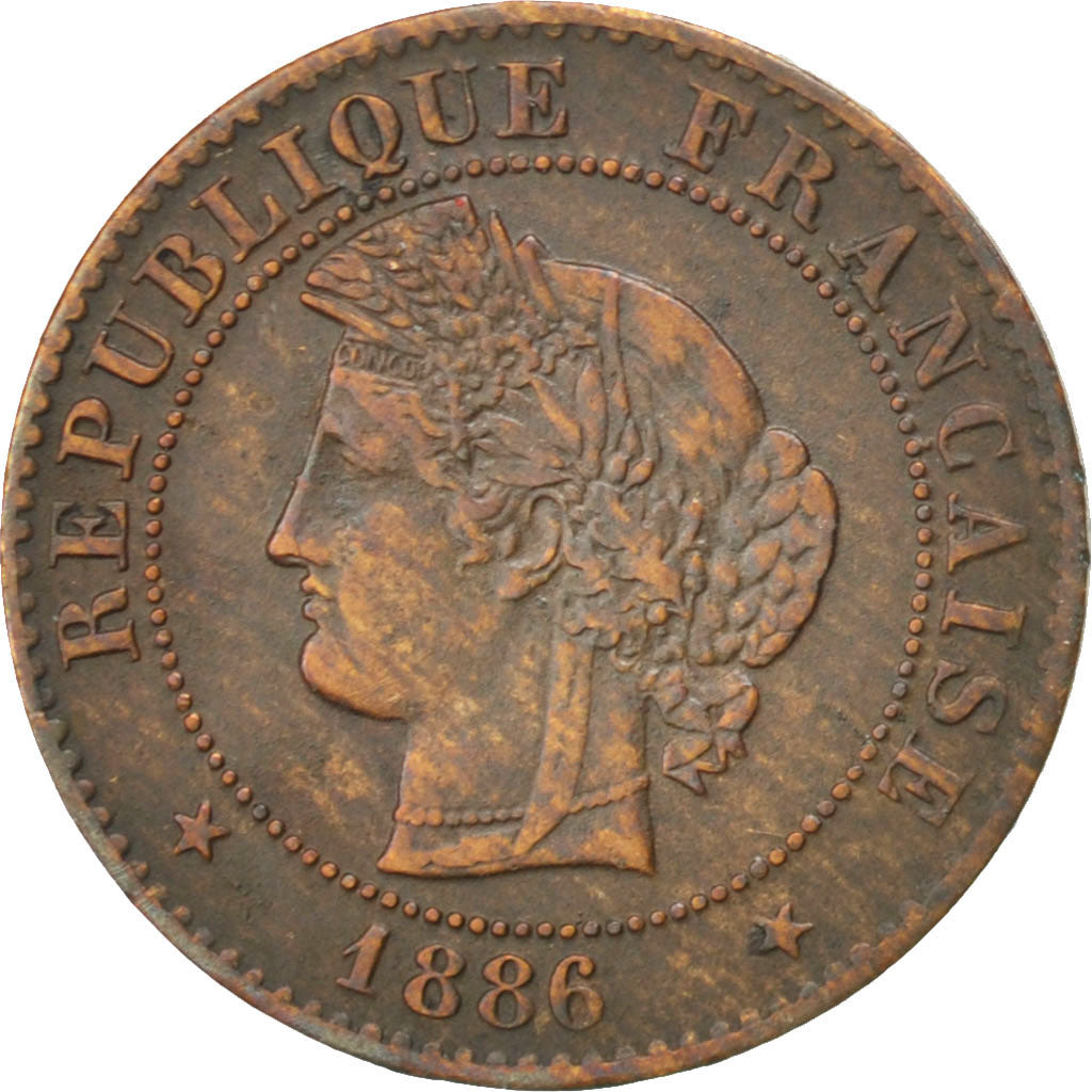 FRANCE, Cérès, Centime, 1886, Paris, KM #826.1, EF(40-45), Bronze, Gadoury #88,