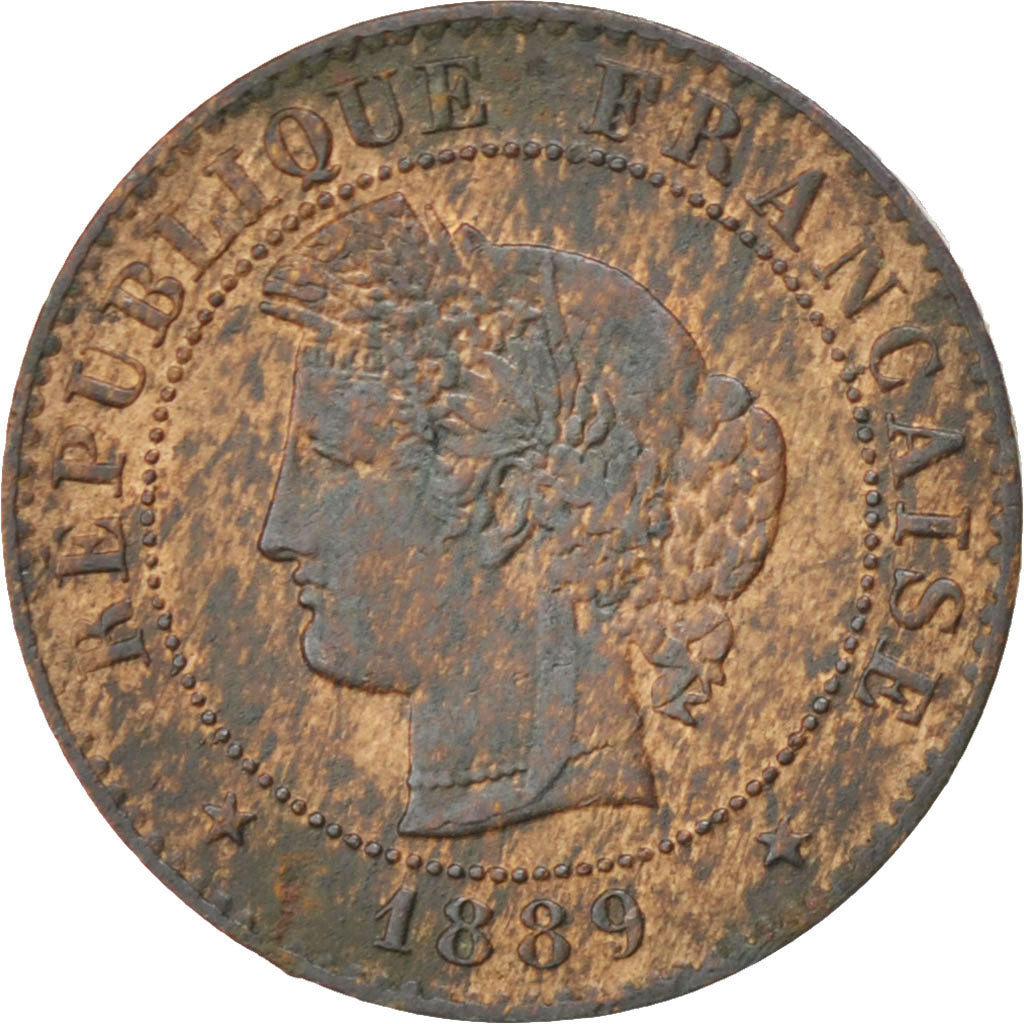 FRANCE, Cérès, Centime, 1889, Paris, KM #826.1, EF(40-45), Bronze, Gadoury #88,