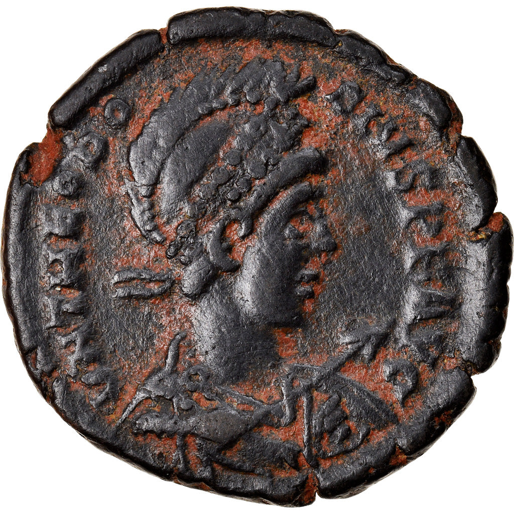Coin, Theodosius I, Maiorina pecunia, 378-383, Nicomedia, VF(20-25), Copper