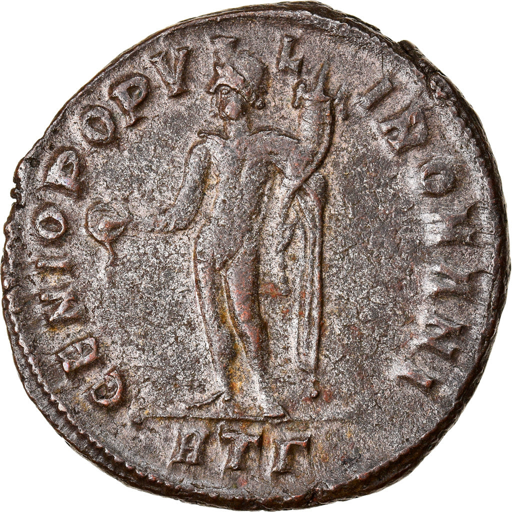 Coin, Galerius, Follis, 309-310, Heraclea, EF(40-45), Copper, RIC:37a