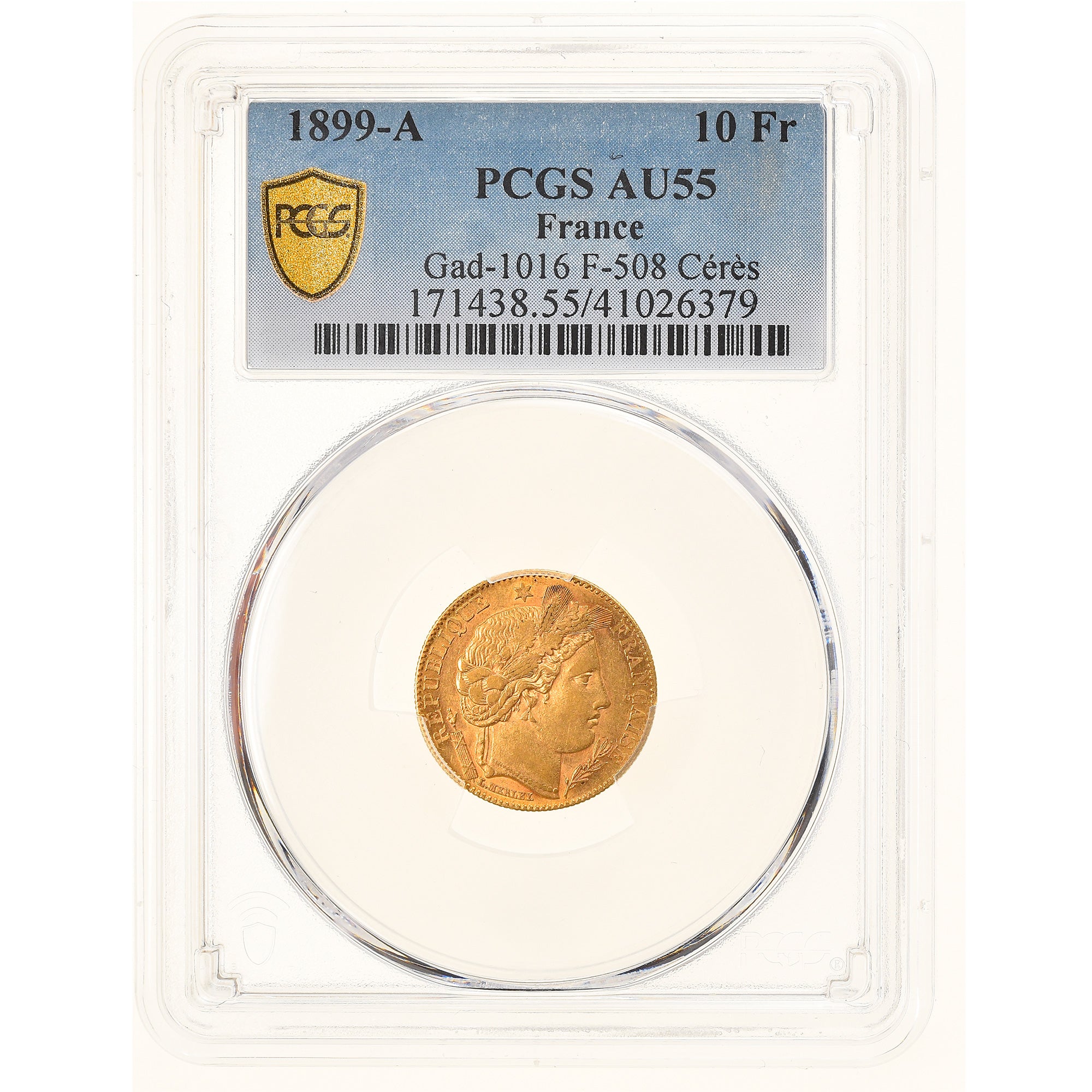 Monnaie, France, Cérès, 10 Francs, 1899, Paris, PCGS, AU55, SUP, Or