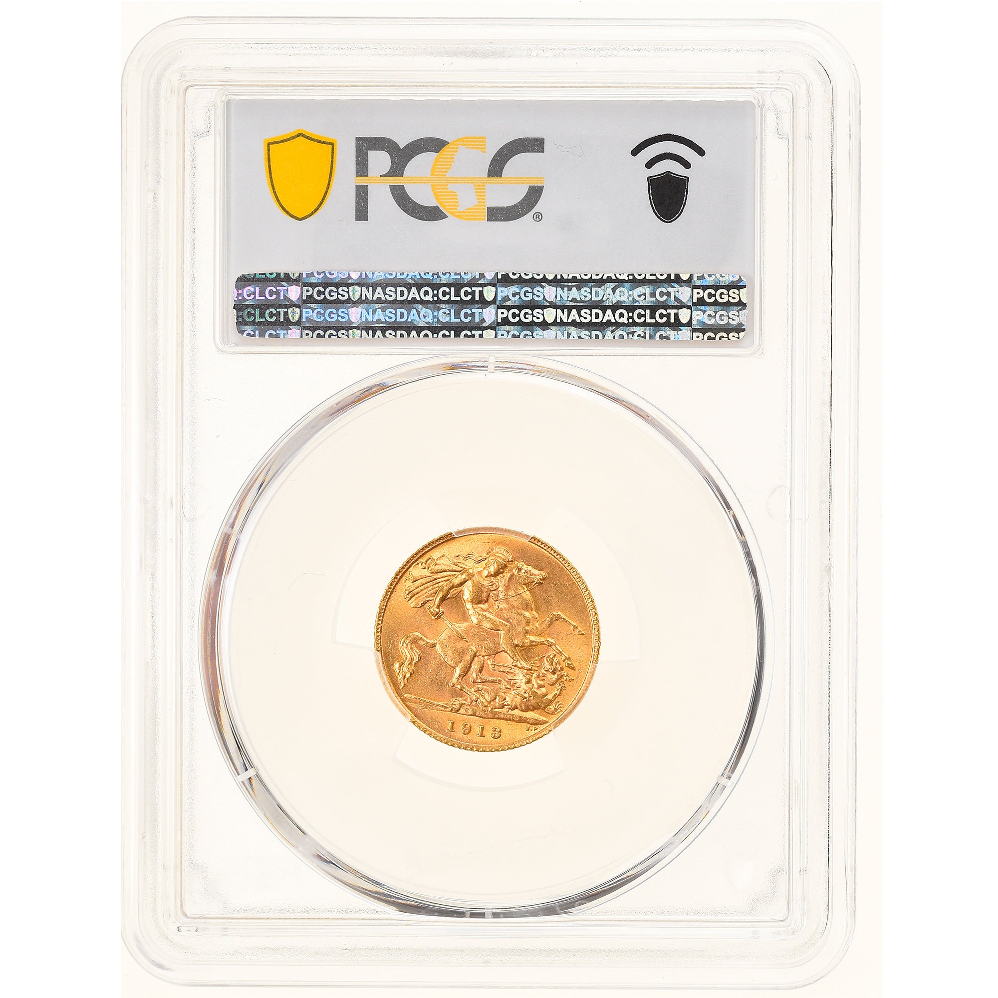 Coin, Great Britain, George V, 1/2 Sovereign, 1913, PCGS, MS64, MS(64), Gold