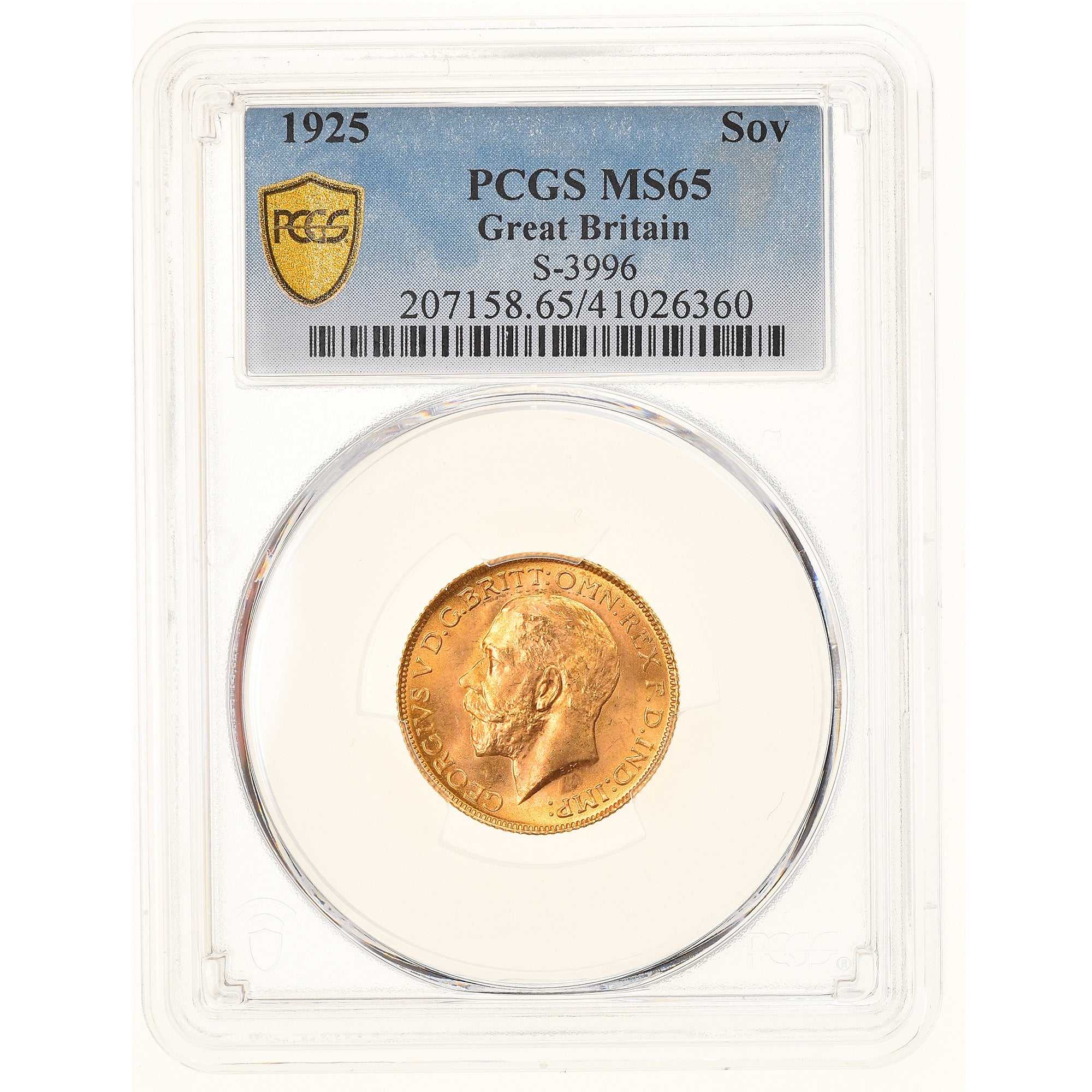 Coin, Great Britain, George V, Sovereign, 1925, PCGS, MS65, MS(65-70), Gold