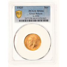 Münze, Großbritannien, George V, Sovereign, 1925, PCGS, MS66, STGL, Gold