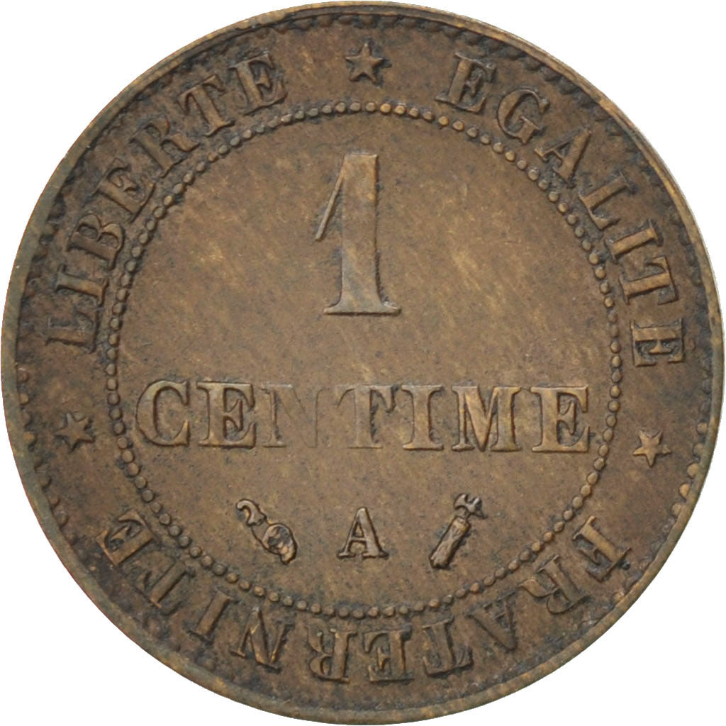 FRANCE, Cérès, Centime, 1892, Paris, KM #826.1, EF(40-45), Bronze, Gadoury #88,