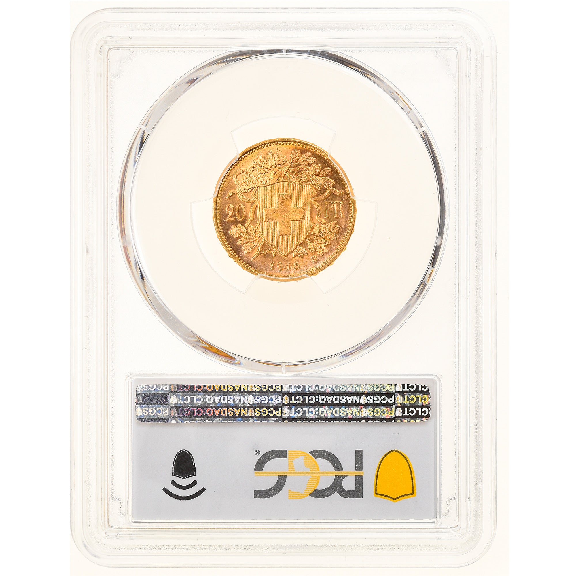 Moneda, Suiza, 20 Francs, 1915, Bern, PCGS, MS65, FDC, Oro, KM:35.1, graded