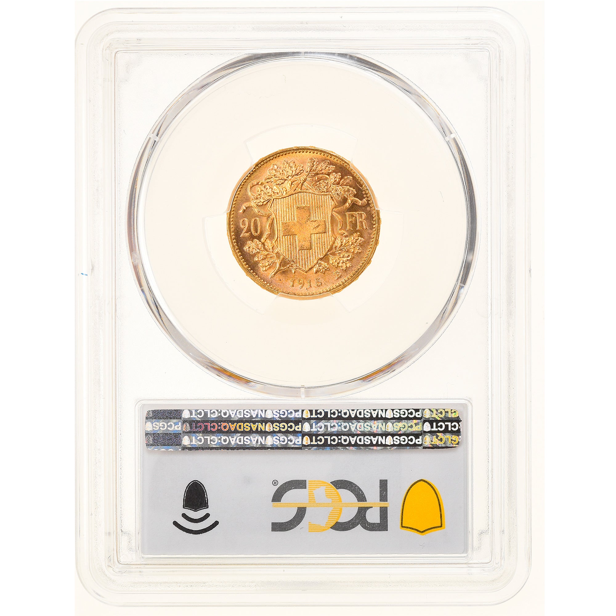 Moneda, Suiza, 20 Francs, 1915, Bern, PCGS, MS66, FDC, Oro, KM:35.1, graded