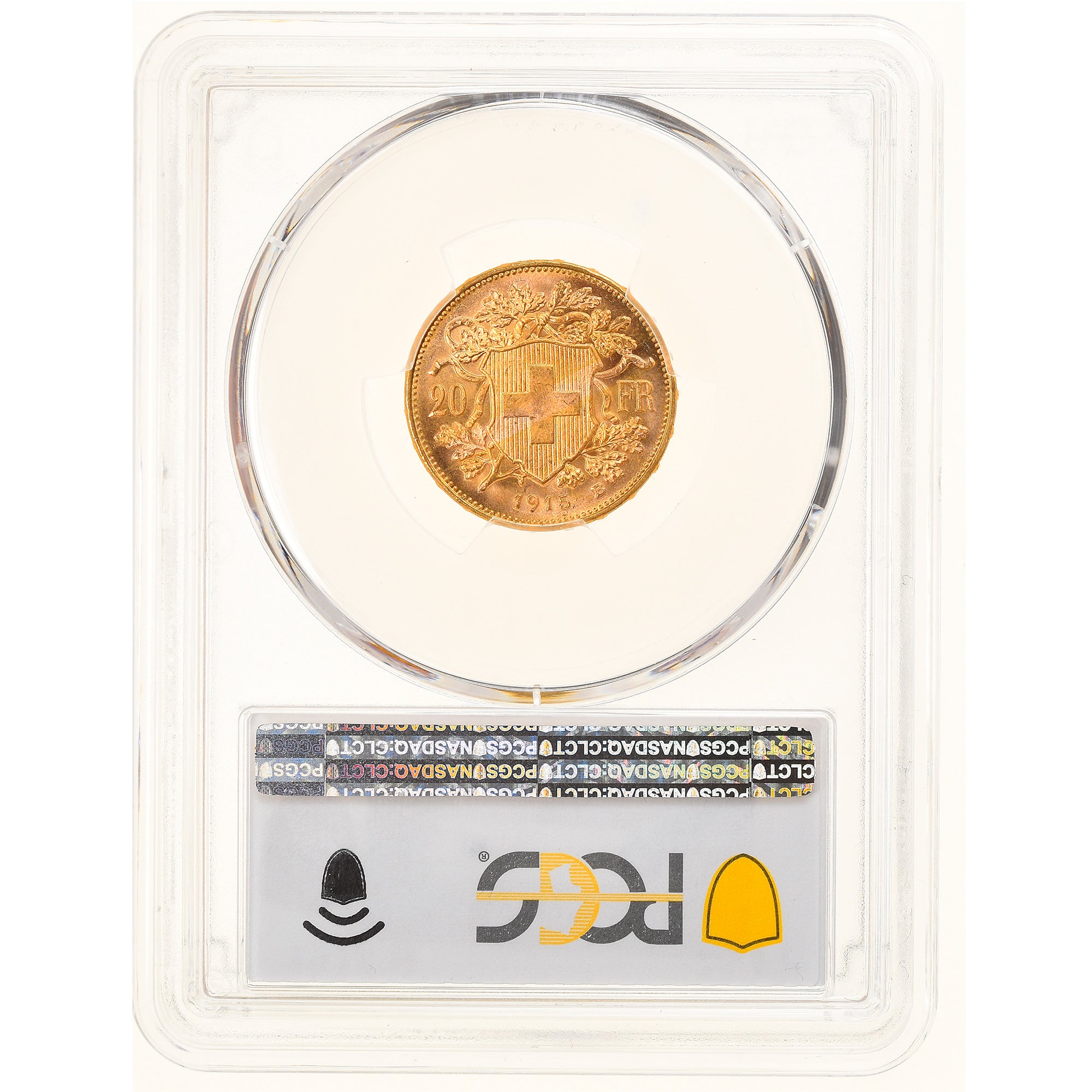 Moneda, Suiza, 20 Francs, 1915, Bern, PCGS, MS66, FDC, Oro, KM:35.1, graded