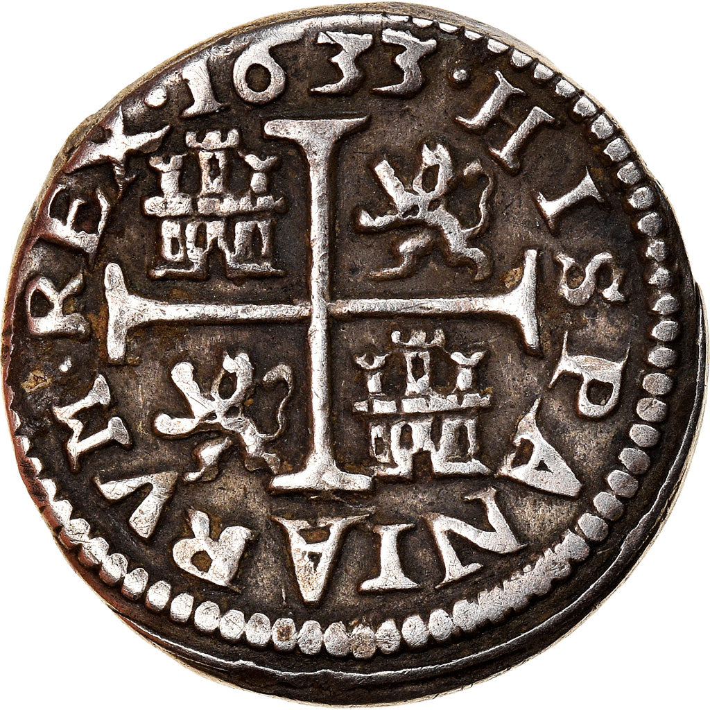 Moneta, Spagna, Philip IV, 1/2 Réal, 1633, Segovia, BB+, Argento, KM:88