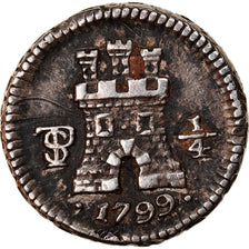 Monnaie, Bolivie, Charles IIII, 1/4 Réal, 1799, Potosi, TTB, Argent, KM:82