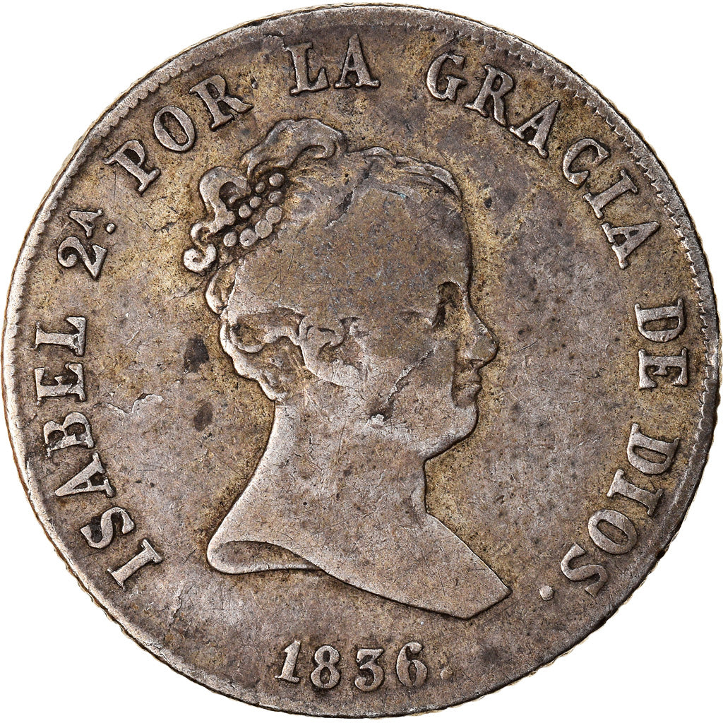 Coin, Spain, Isabel II, 4 Réales, 1836, Seville, VF(30-35), Silver, KM:510.2