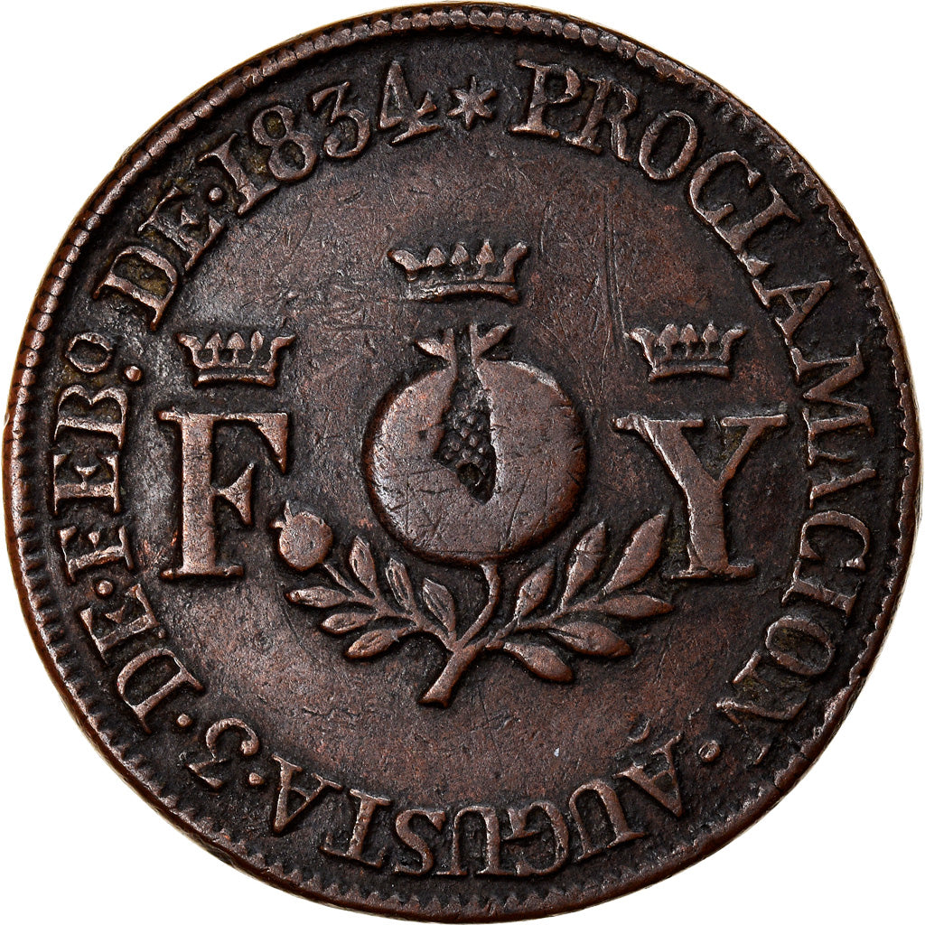 Spain, Token, Isabel II, Proclamación en Granada, 1834, Módulo de 4 Reales