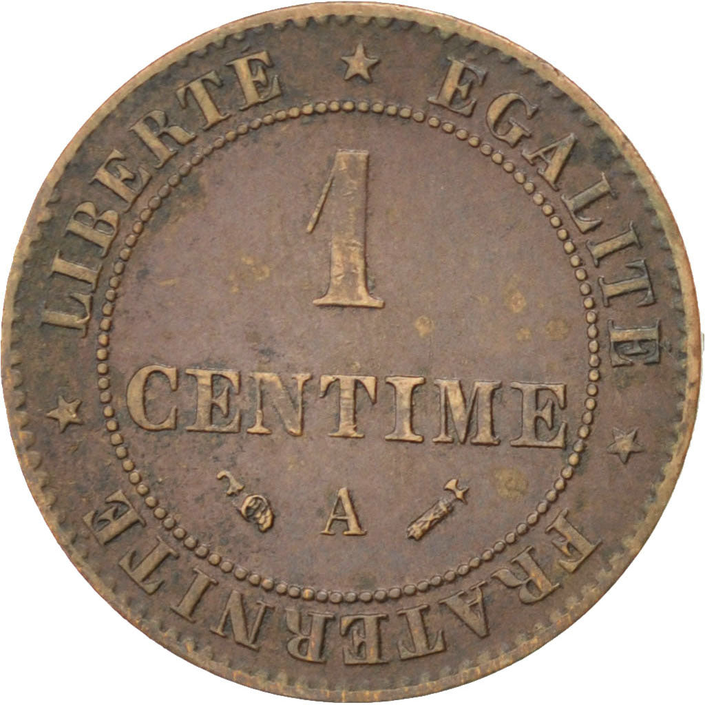 FRANCE, Cérès, Centime, 1894, Paris, KM #826.1, EF(40-45), Bronze, Gadoury #88,