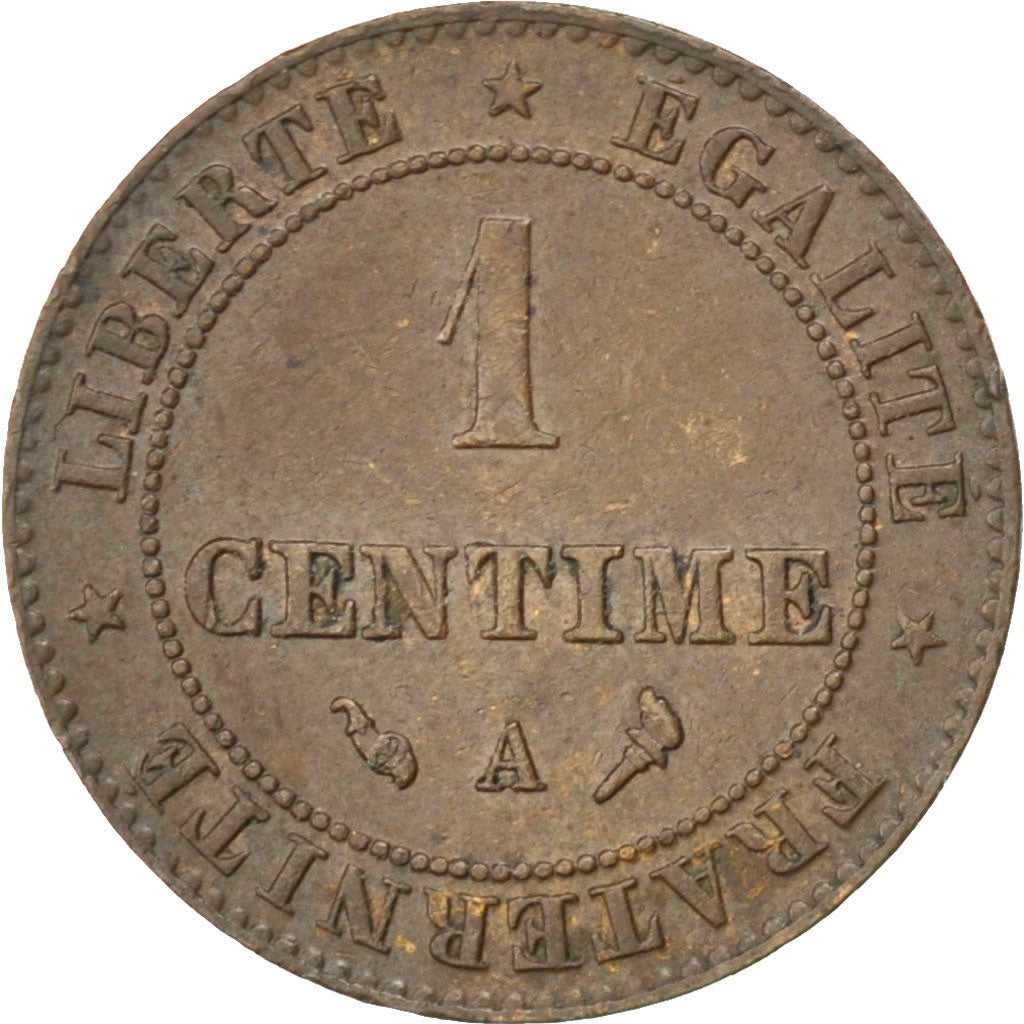 FRANCE, Cérès, Centime, 1897, Paris, KM #826.1, EF(40-45), Bronze, Gadoury #88,