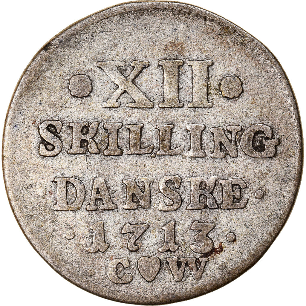 Coin, Denmark, Frederik IV, 12 Skilling, 1713, Copenhagen, VF(30-35), Silver
