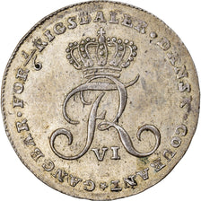 Coin, Denmark, Frederik VI, 1/6 Rigsdaler, 1808, Altona, AU(50-53), Silver
