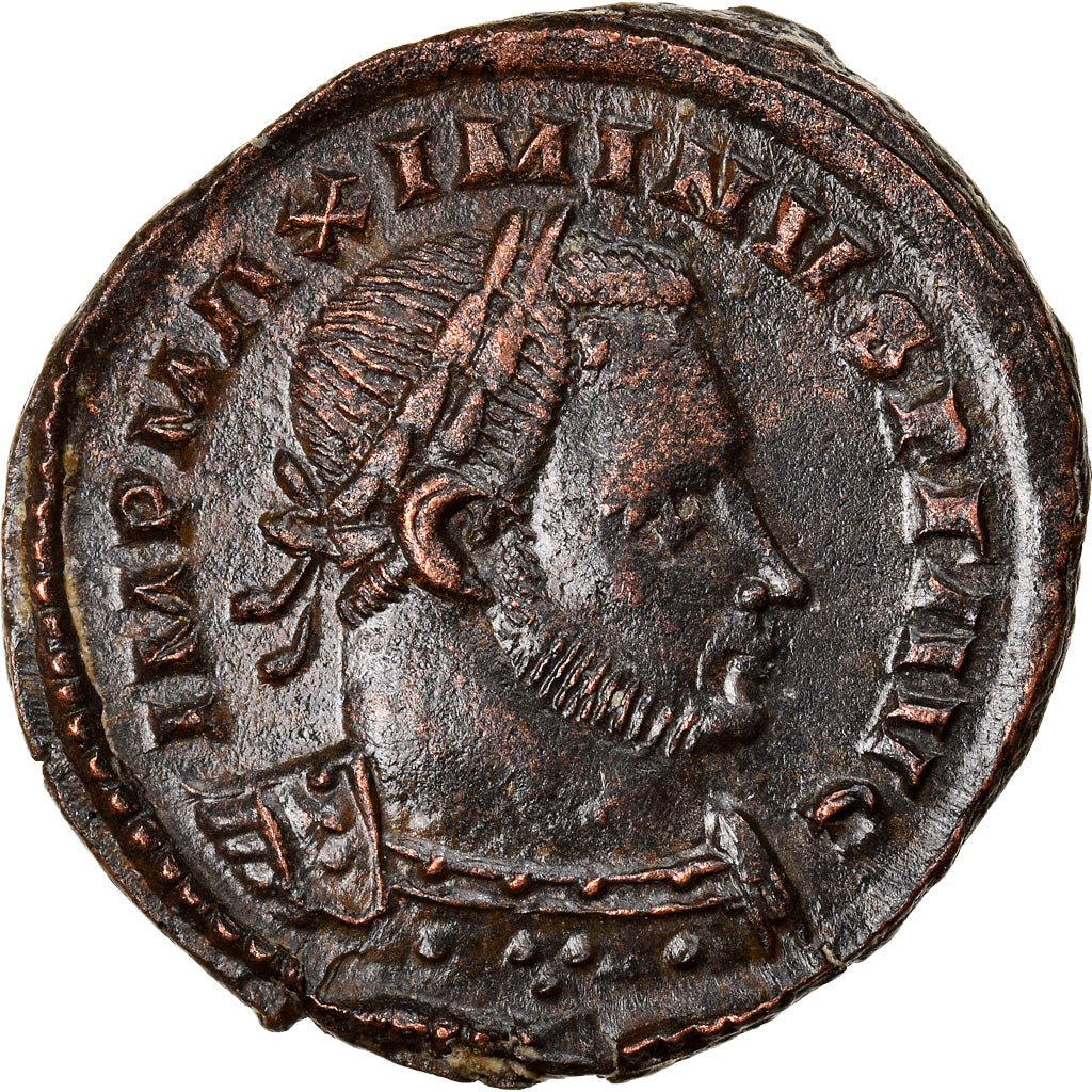 Coin, Maximinus II, Nummus, 310-312, London, AU(50-53), Copper, RIC:209b