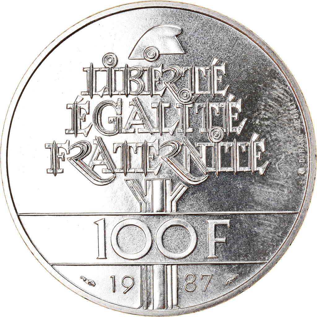 Moneta, Francia, Lafayette, 100 Francs, 1987, FDC, Argento, KM:962, Gadoury:902