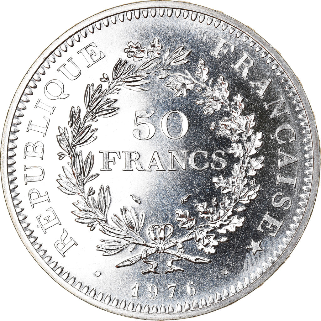 Coin, France, Hercule, 50 Francs, 1976, MS(65-70), Silver, KM:941.1, Gadoury:882
