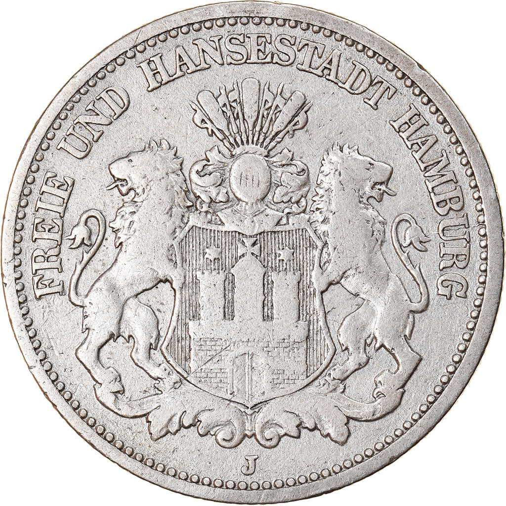 Coin, German States, HAMBURG, 2 Mark, 1876, Hambourg, VF(20-25), Silver, KM:604