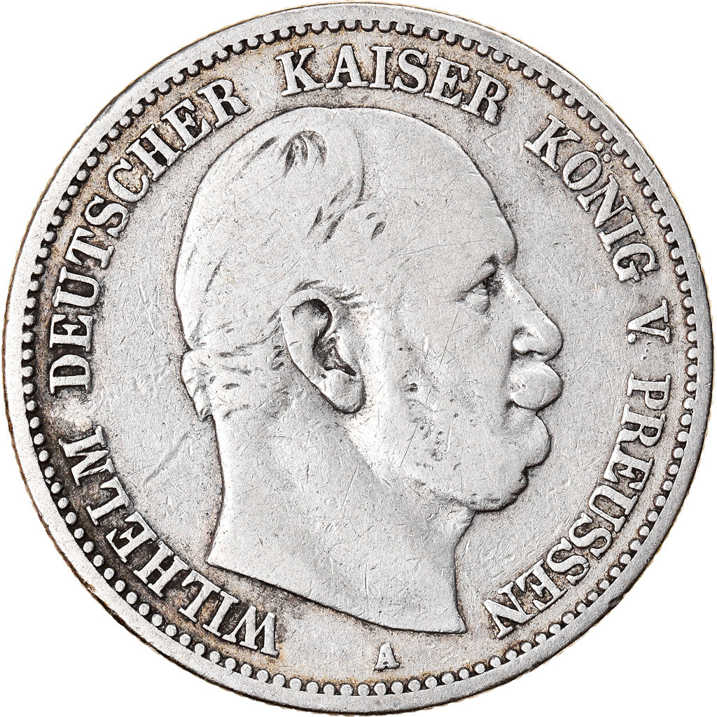 Coin, German States, PRUSSIA, Wilhelm I, 2 Mark, 1876, Berlin, VF(20-25)