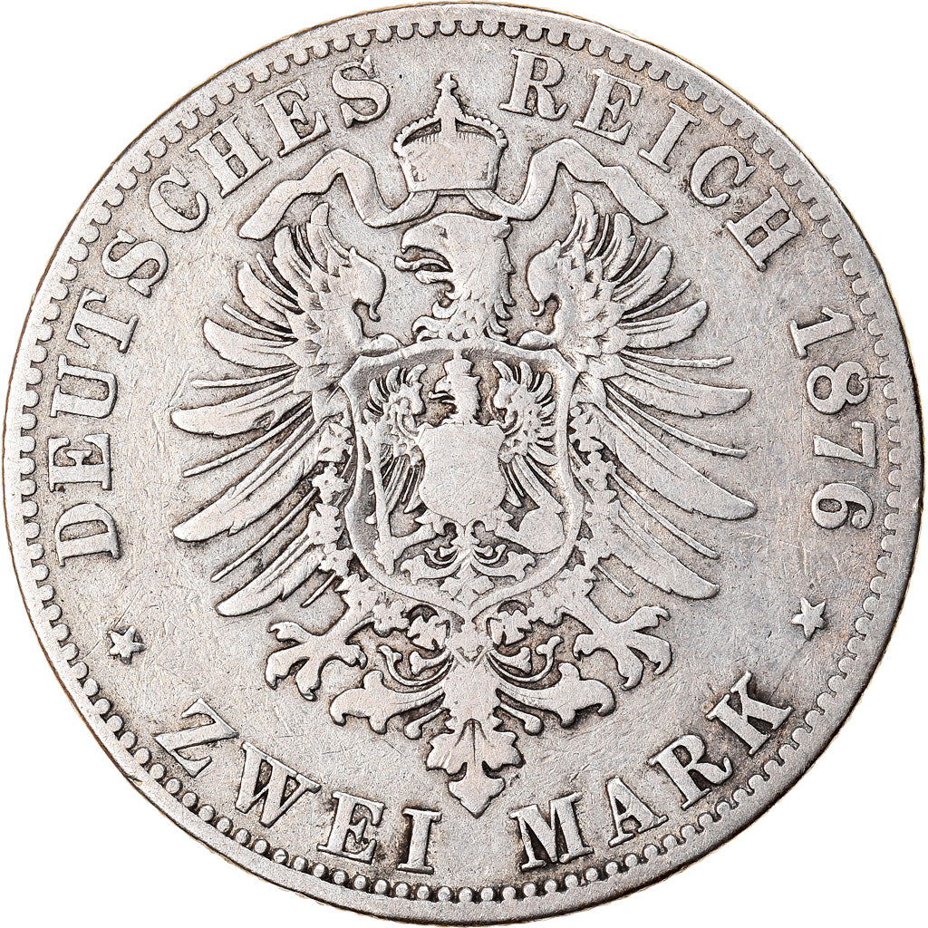 Coin, German States, PRUSSIA, Wilhelm I, 2 Mark, 1876, Berlin, VF(20-25)