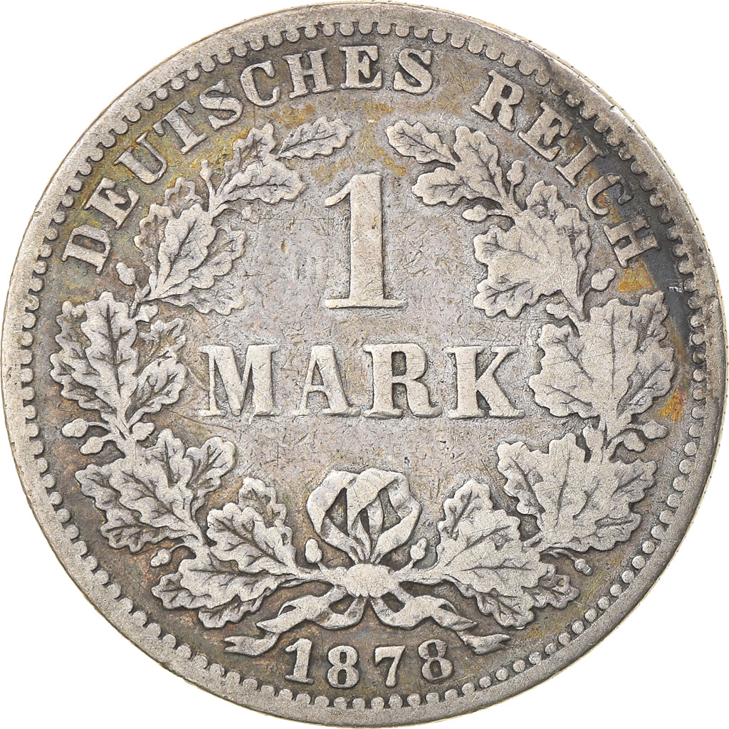 Coin, GERMANY - EMPIRE, Wilhelm I, Mark, 1878, Stuttgart, VF(20-25), Silver