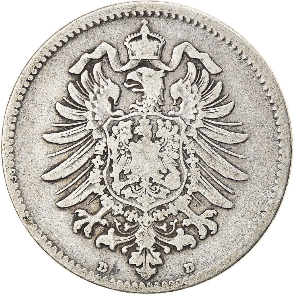 Coin, GERMANY - EMPIRE, Wilhelm I, Mark, 1881, Munich, VF(20-25), Silver, KM:7