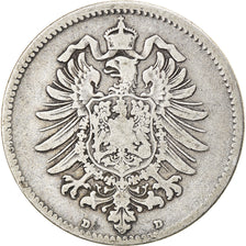 Coin, GERMANY - EMPIRE, Wilhelm I, Mark, 1881, Munich, VF(20-25), Silver, KM:7