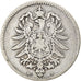 Coin, GERMANY - EMPIRE, Wilhelm I, Mark, 1881, Munich, VF(20-25), Silver, KM:7