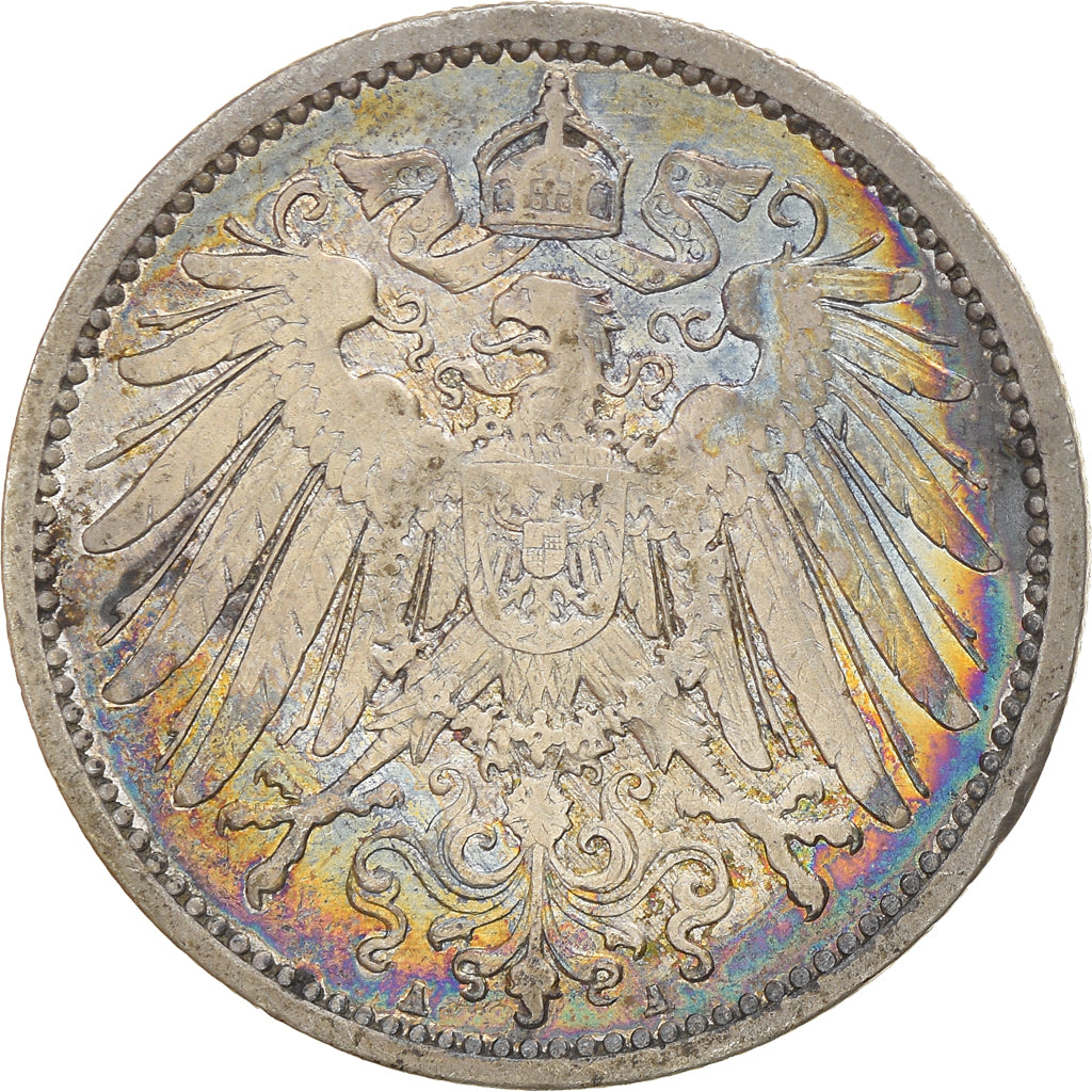 Coin, GERMANY - EMPIRE, Wilhelm II, Mark, 1907, Berlin, EF(40-45), Silver, KM:14