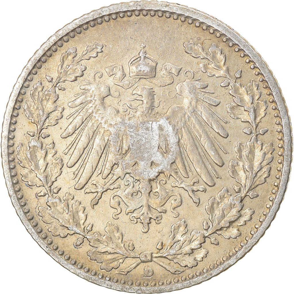 Munten, DUITSLAND - KEIZERRIJK, 1/2 Mark, 1906, Munich, ZF, Zilver, KM:17