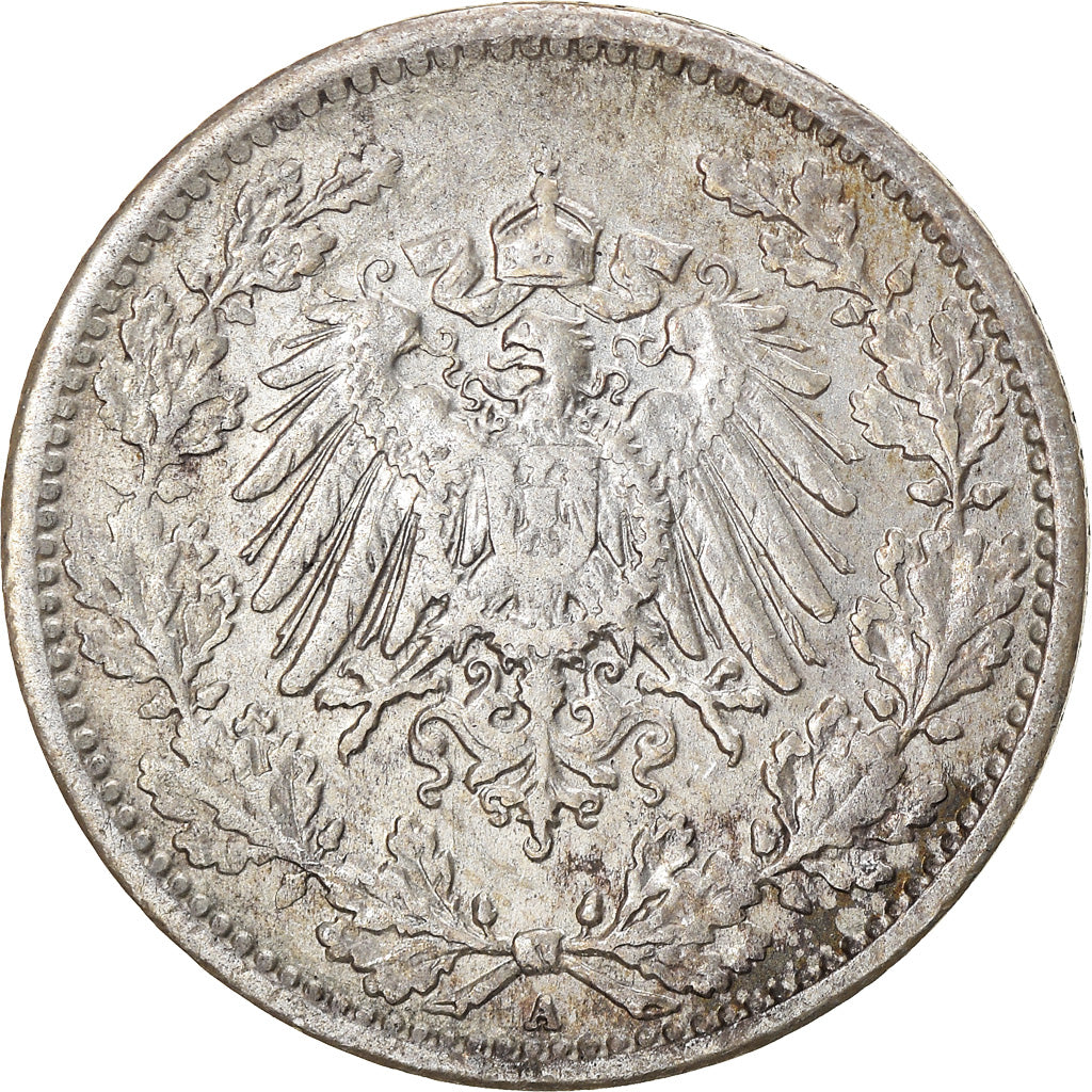 Coin, GERMANY - EMPIRE, 1/2 Mark, 1919, Berlin, EF(40-45), Silver, KM:17