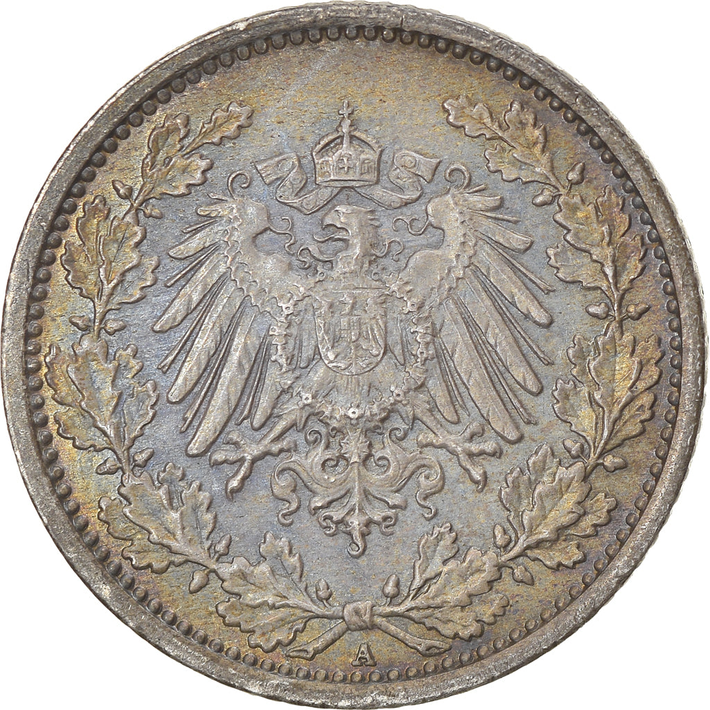 Coin, GERMANY - EMPIRE, 1/2 Mark, 1918, Berlin, EF(40-45), Silver, KM:17