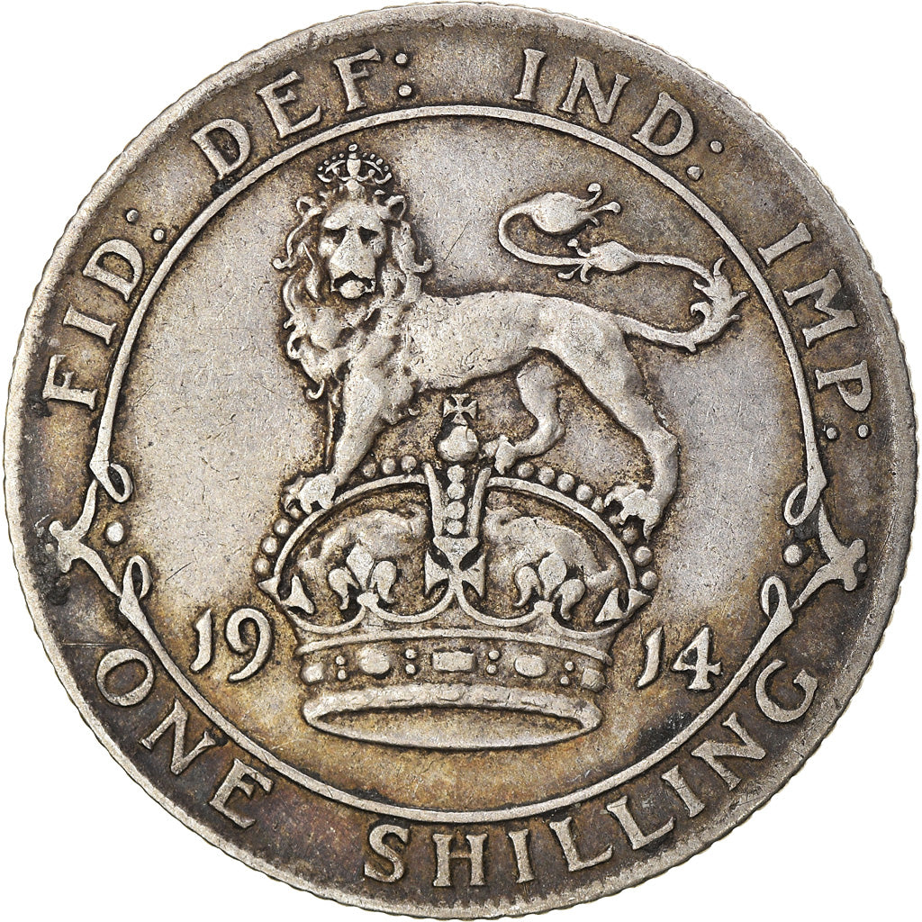 Coin, Great Britain, George V, Shilling, 1914, EF(40-45), Silver, KM:816