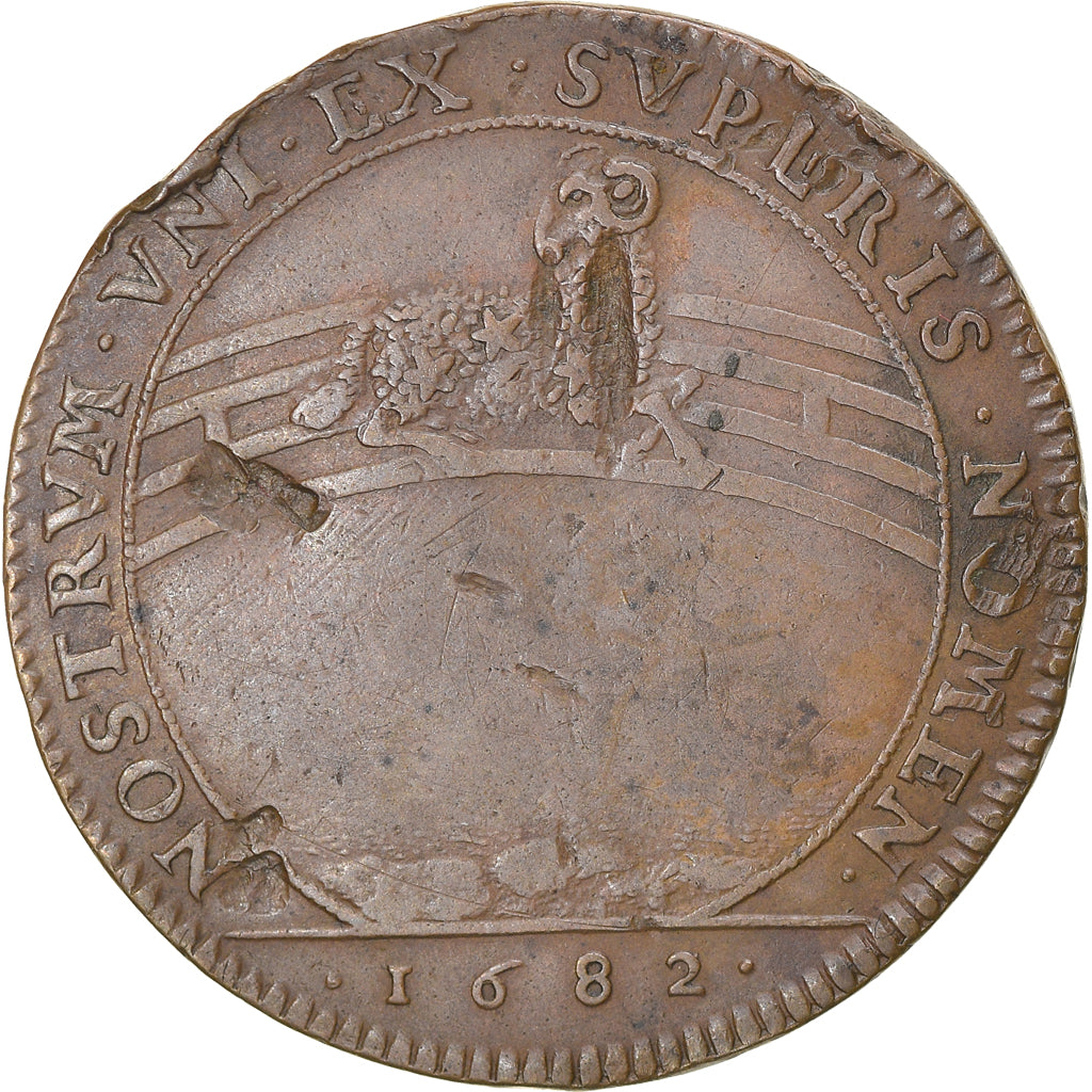 France, Jeton, Louis XIV, Etats de Bourgogne, 1682, TTB, Cuivre, Feuardent:9817