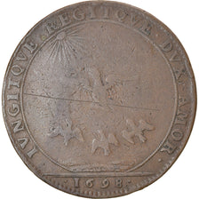 France, Jeton, Louis XIV, Etats de Bourgogne, 1698, TB, Cuivre, Feuardent:9825