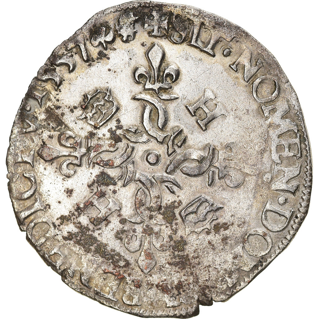Moneta, Francja, Henri II, Douzain aux croissants, 1557, Poitiers, EF(40-45)