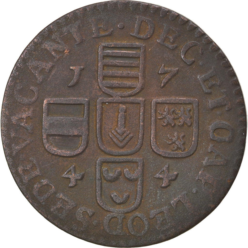 Coin, LIEGE, Liard, 1744, Liege, VF(30-35), Copper, KM:144
