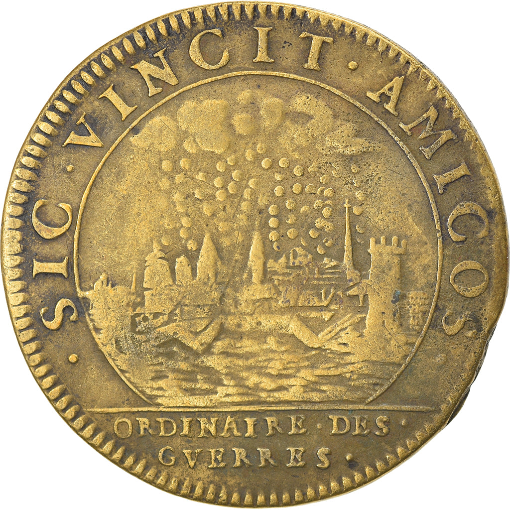 France, Token, Louis XIV, Ordinaire des Guerres, Ville de Dunkerque, 1663