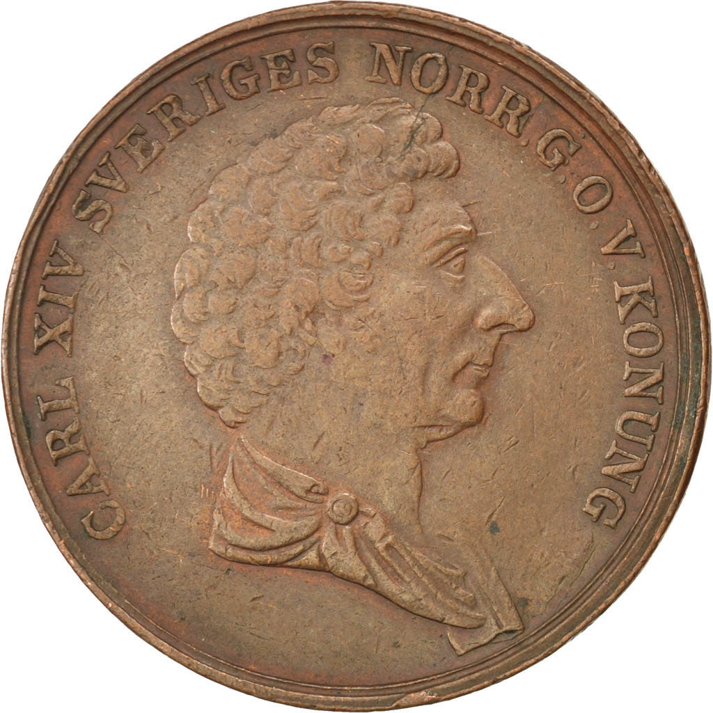 Moneda, Suecia, Carl XIV Johan, 2 Skilling, 1841, MBC+, Cobre, KM:643
