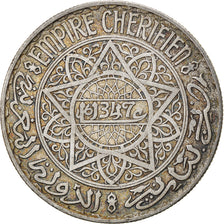 Coin, Morocco, Mohammed V, 20 Francs, AH 1347/1928, Paris, EF(40-45), Silver