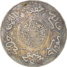 Coin, Morocco, 'Abd al-Aziz, 5 Dirhams, AH 1315/1897, Berlin, EF(40-45), Silver